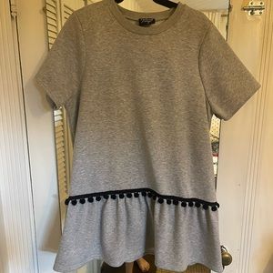 Sweatshirt dress with Pom Pom detail